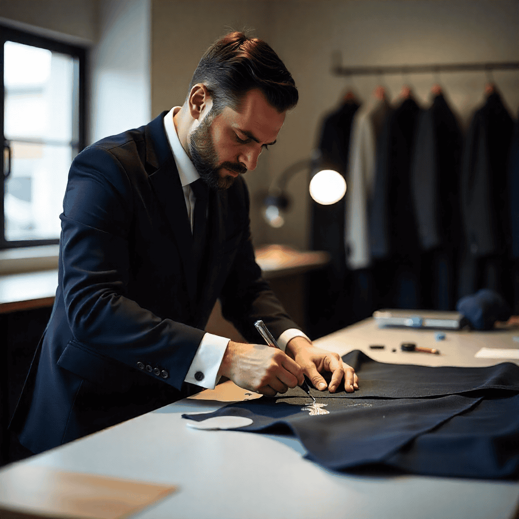 Tailoring studio with garments in progress